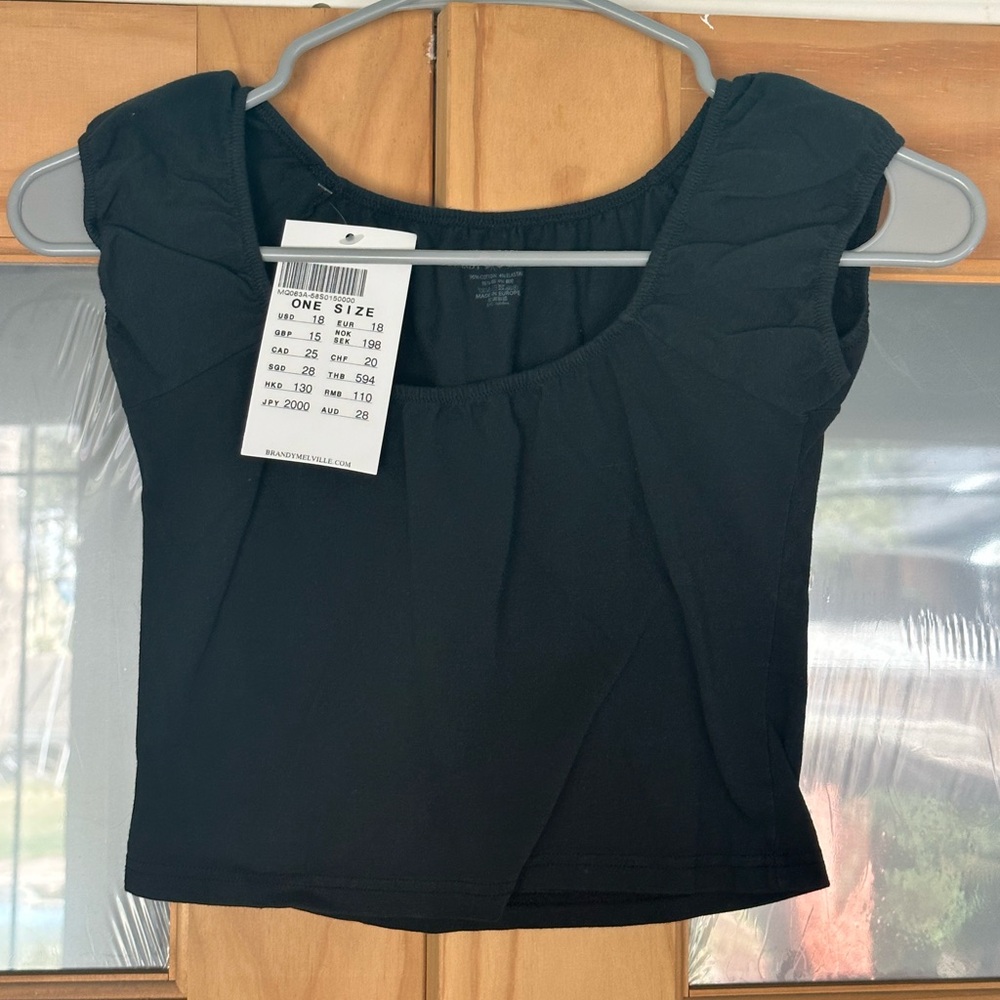 Brandy Melville black crop top nwt